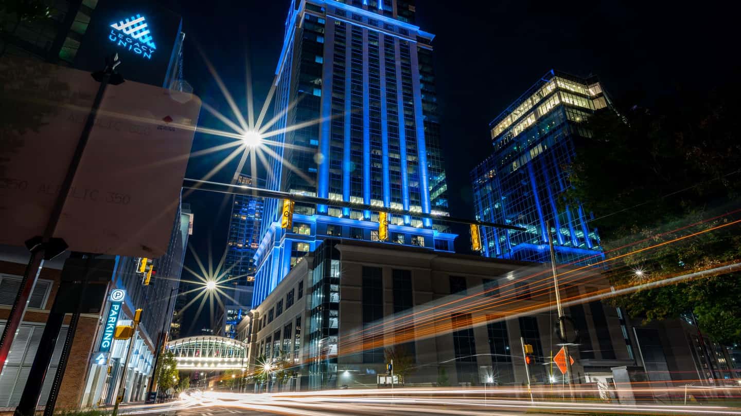 A clean, well-exposed night cityscape captured with a steady hand and night mode